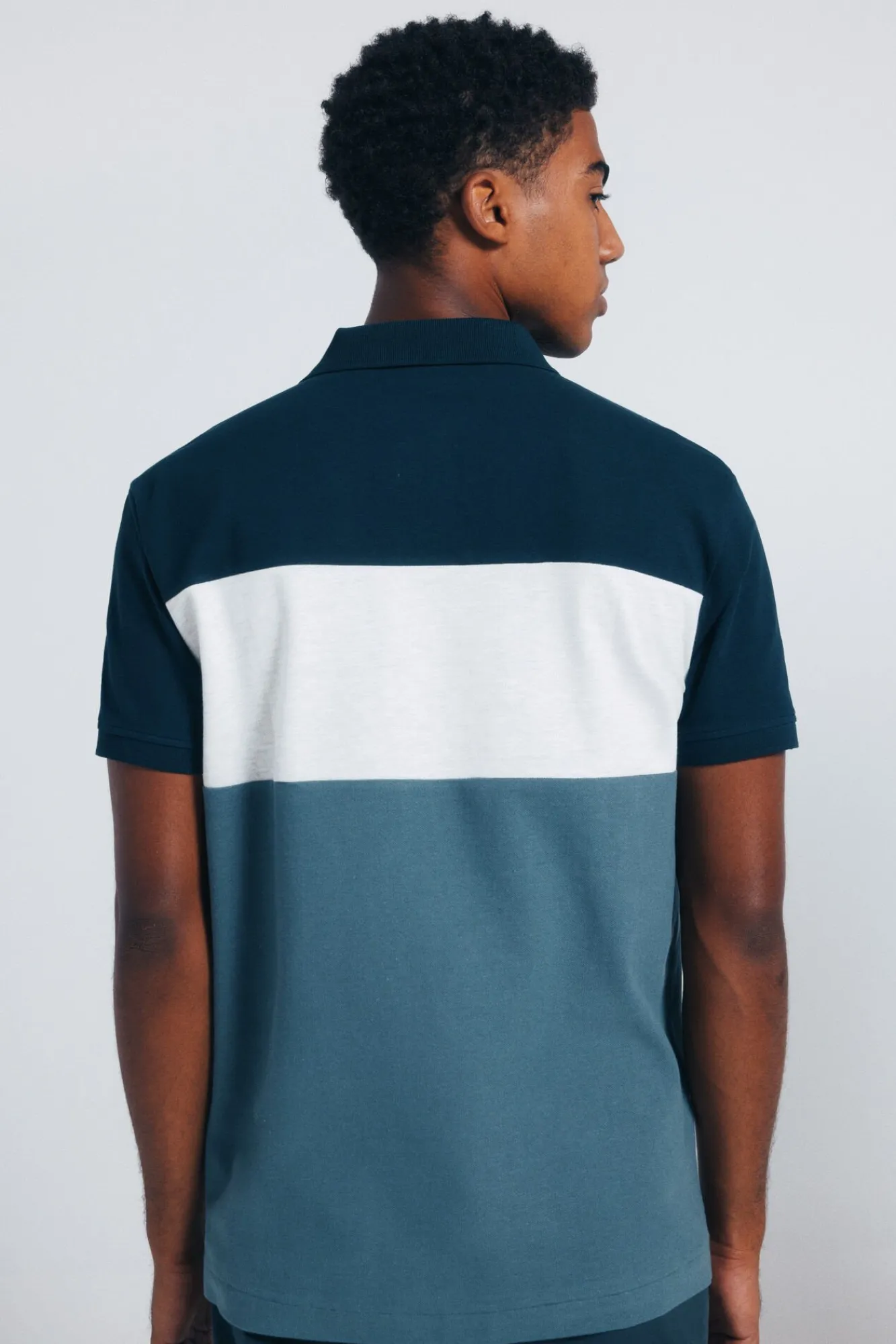 Springfield Polos-Polo piqué color block de corte regular azul