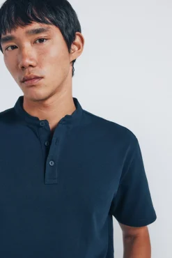 Springfield Polos-Polo piqué com gola mao regular fit azul