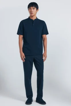 Springfield Polos-Polo piqué com gola mao regular fit azul