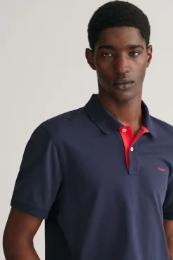 Gant Polos-Polo piqué contrastante Azul