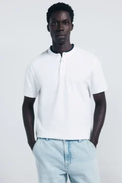 Springfield Polos-Polo piqué gola mao slim fit branco