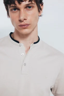 Springfield Polos-Polo piqué gola mao slim fit cru