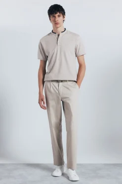 Springfield Polos-Polo piqué gola mao slim fit cru