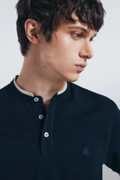 Springfield Polos-Polo piqué gola mao slim fit azul