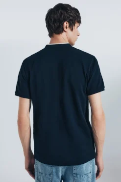 Springfield Polos-Polo piqué gola mao slim fit azul
