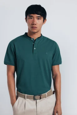 Springfield Polos-Polo piqué gola mao slim fit verde
