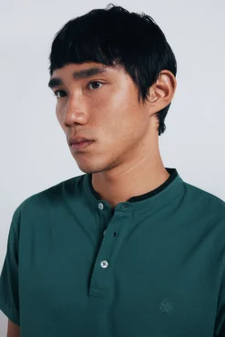 Springfield Polos-Polo piqué gola mao slim fit verde
