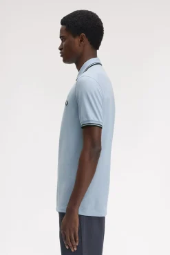 Fred Perry Polos-Polo piqué masculina de manga curta Azul
