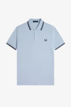 Fred Perry Polos-Polo piqué masculina de manga curta Azul