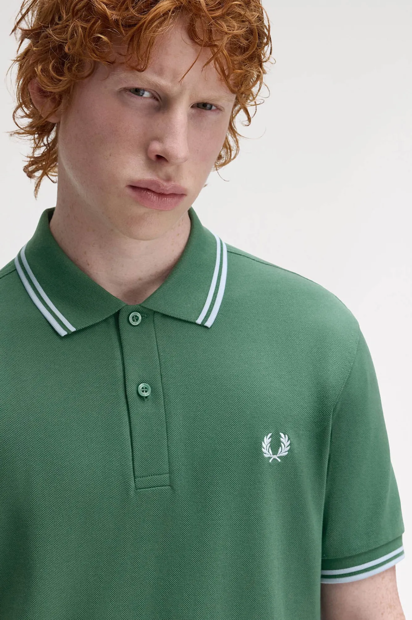 Fred Perry Polos-Polo piqué masculina de manga curta Verde