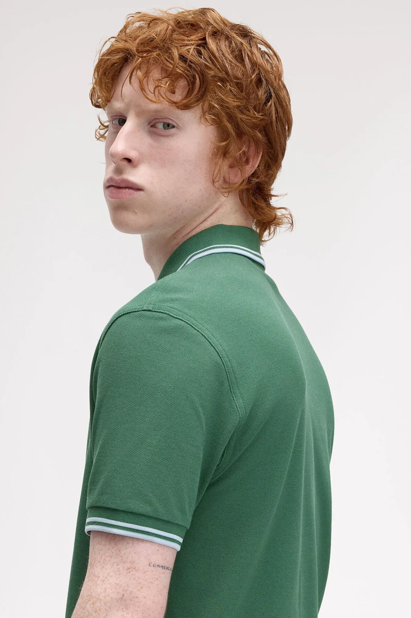 Fred Perry Polos-Polo piqué masculina de manga curta Verde