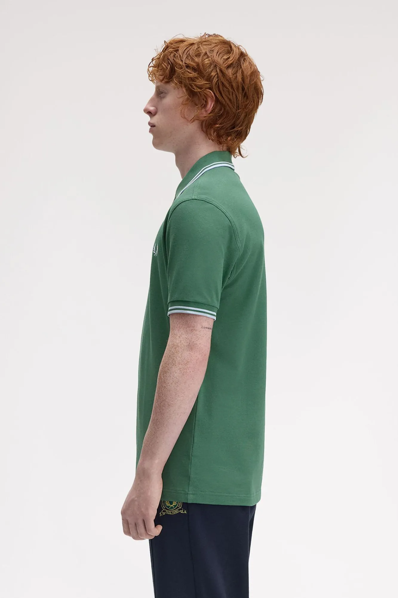 Fred Perry Polos-Polo piqué masculina de manga curta Verde