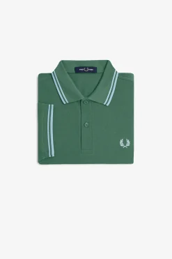 Fred Perry Polos-Polo piqué masculina de manga curta Verde