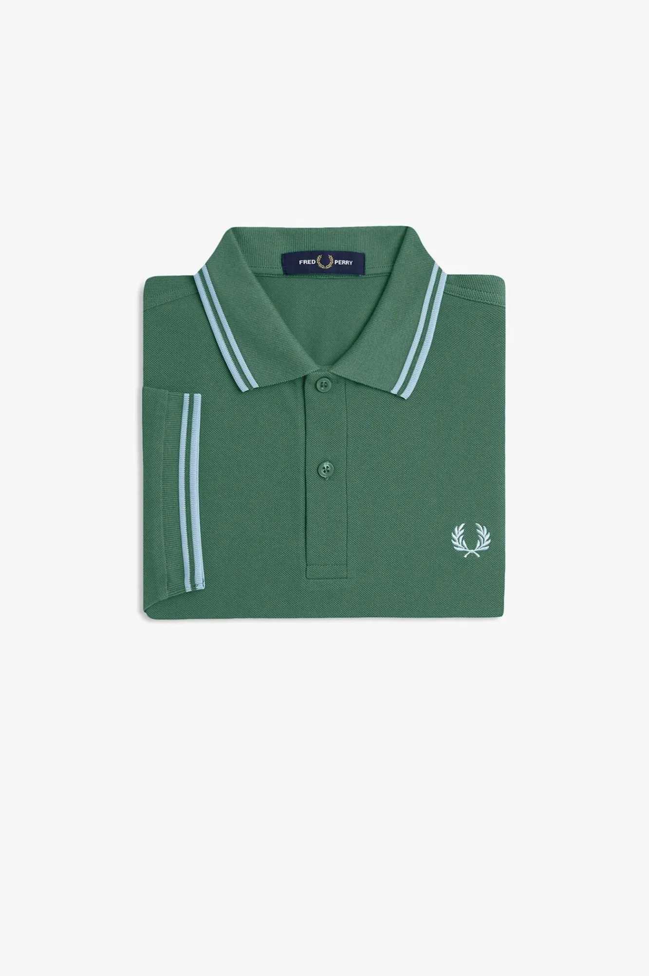 Fred Perry Polos-Polo piqué masculina de manga curta Verde