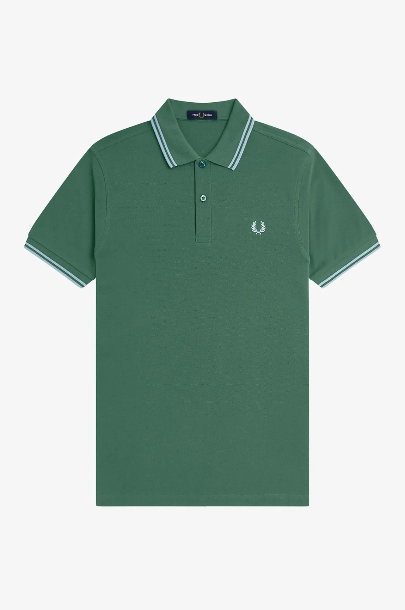 Fred Perry Polos-Polo piqué masculina de manga curta Verde