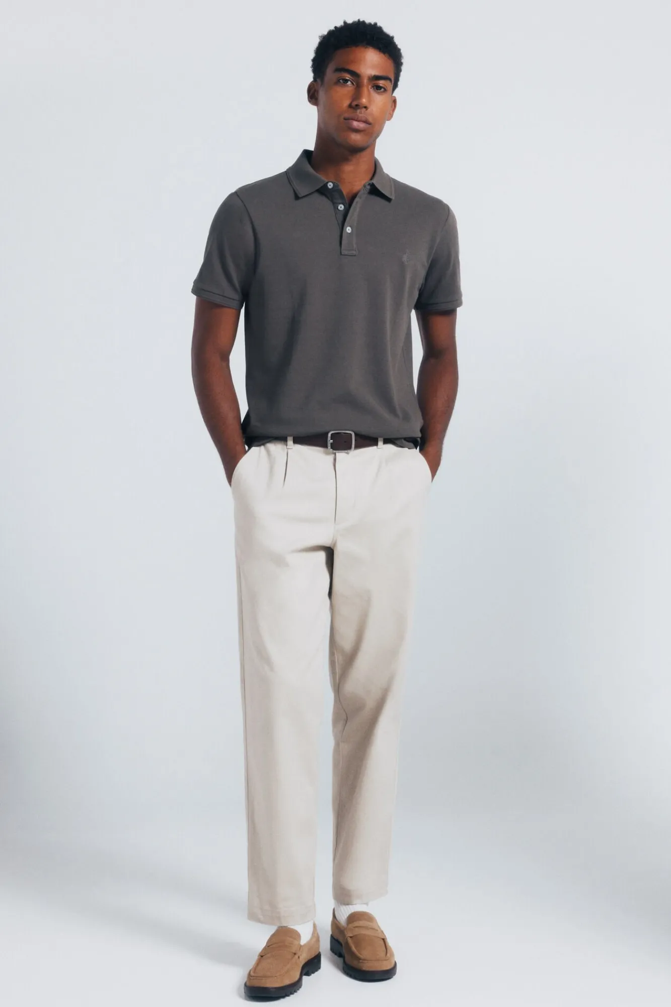 Springfield Polos-Polo piqué slim fit bege