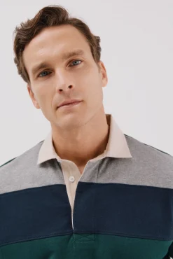 Cortefiel Polos-Polo rugby blocos Verde