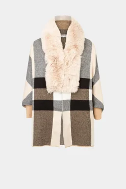Morgan Sobretudos-Poncho com detalhes em faux-fur Multicolorido