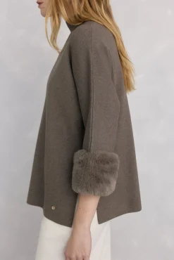 Pedro del Hierro Sobretudos-Poncho de gola Perkins Verde