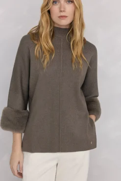 Pedro del Hierro Sobretudos-Poncho de gola Perkins Verde