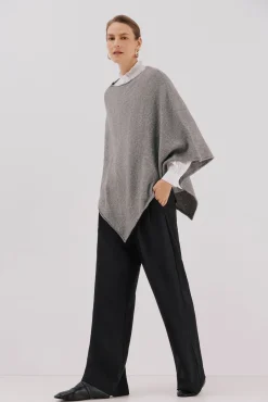 Cortefiel Sobretudos-Poncho de toque suave Cinzento