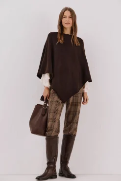 Cortefiel Sobretudos-Poncho de toque suave Castanho