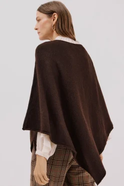 Cortefiel Sobretudos-Poncho de toque suave Castanho