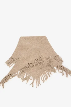 Cortefiel Cachecol-Poncho franjas Castanho