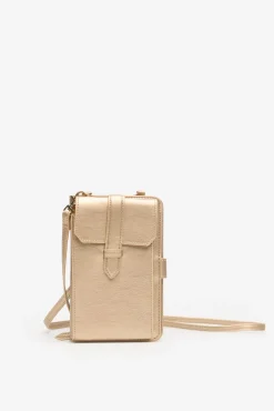 Cortefiel Malas-Porta-celular carteira carteira dourada Dourado