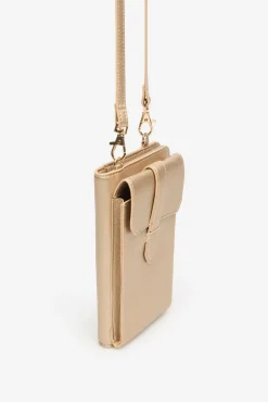 Cortefiel Malas-Porta-celular carteira carteira dourada Dourado