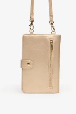 Cortefiel Malas-Porta-celular carteira carteira dourada Dourado