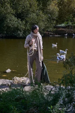 Hoss Intropia Calças-Prado. Calça xadrez Ecru