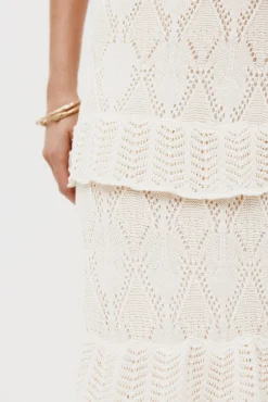 Hoss Intropia Saias-Raquel. Saia midi de malha Beige