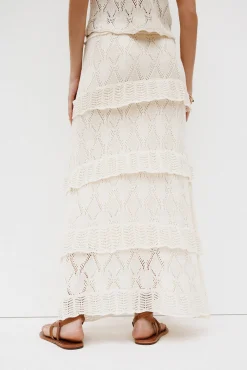 Hoss Intropia Saias-Raquel. Saia midi de malha Beige