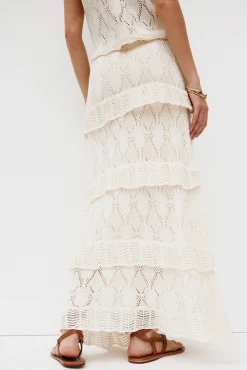 Hoss Intropia Saias-Raquel. Saia midi de malha Beige