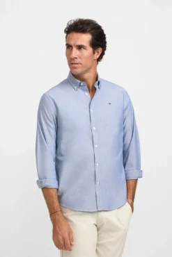 Silbon Camisas-Raquete de camisa esportiva Oxford Azul