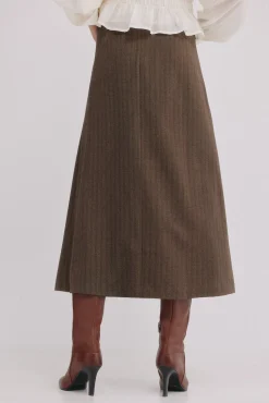 Hoss Intropia Saias-Reis. Saia plissada Castanho