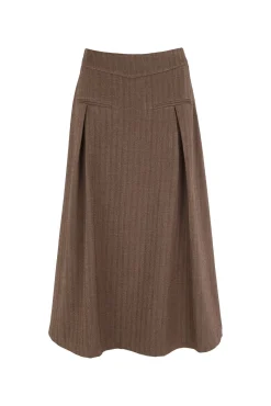 Hoss Intropia Saias-Reis. Saia plissada Castanho