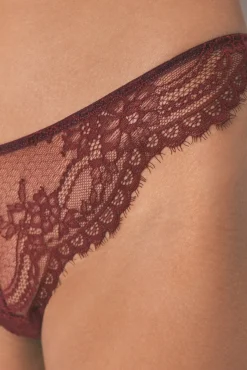 Women'secret Roupa Interior-Renda de renda em tule tanga vermelho