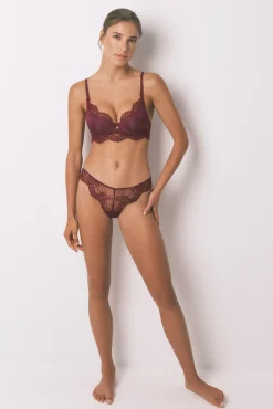 Women'secret Roupa Interior-Renda de renda em tule tanga vermelho