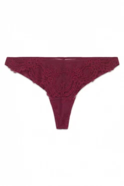 Women'secret Roupa Interior-Renda de renda em tule tanga vermelho