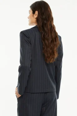 System Action Blazers|Sobretudos-risca de giz americana azul