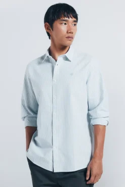 Springfield Camisas-Riscas Oxford listrada verde