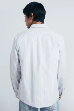 Springfield Camisas-Riscas Oxford listrada azul