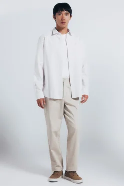 Springfield Camisas-Riscas Oxford listrada bege