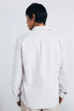 Springfield Camisas-Riscas Oxford listrada bege