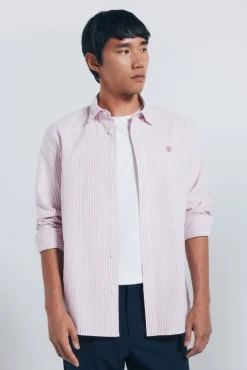 Springfield Camisas-Riscas Oxford listrada vermelho