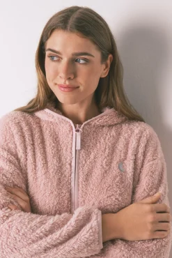 Women'secret Roupões-Robe curta tecido de pelo lurex rosa