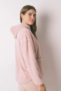 Women'secret Roupões-Robe curta tecido de pelo lurex rosa