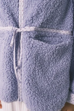 Women'secret Roupões-Robe curto de pele de borrego lilás rosa